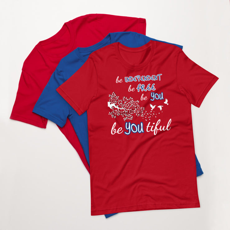 BeYouTiful Independence Short-Sleeve Unisex T-Shirt RED